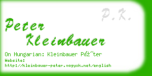 peter kleinbauer business card